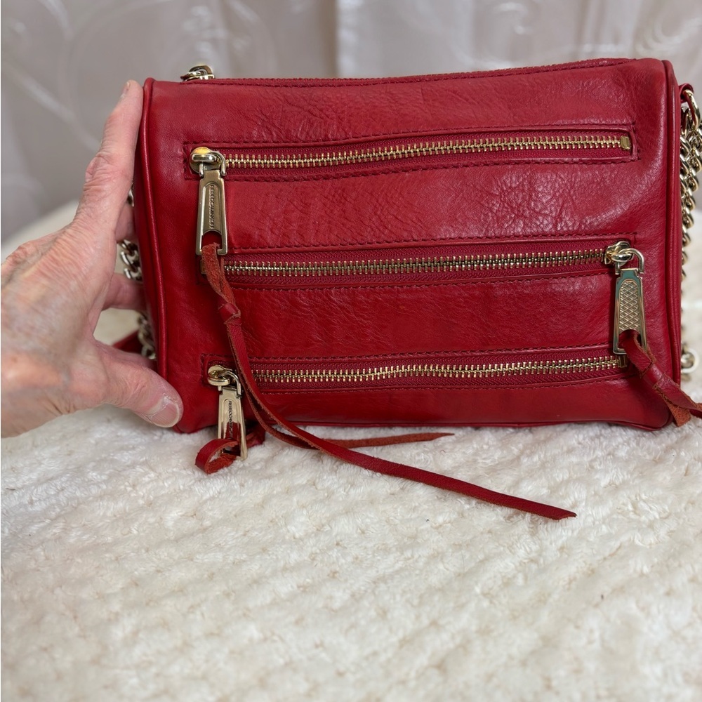 Rebecca Minkoff 5 Zip Red Crossbody Bag - Picture 9 of 16